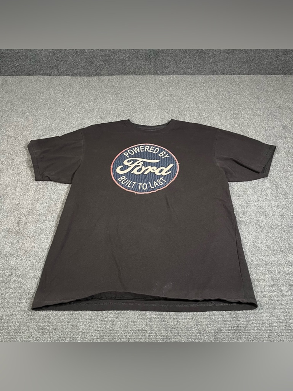 Powered By Ford Shirt Men’s Xl Black Big Logo Racing Graphic Print Short Sleeve
